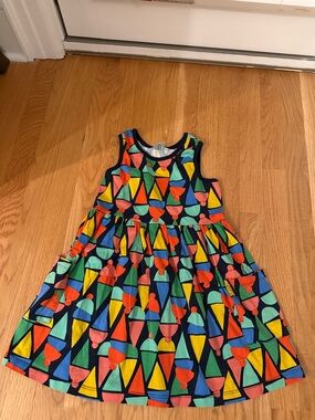 Hanna Andersson Navy Sleeveless Dress with Bright Ice Cream Print